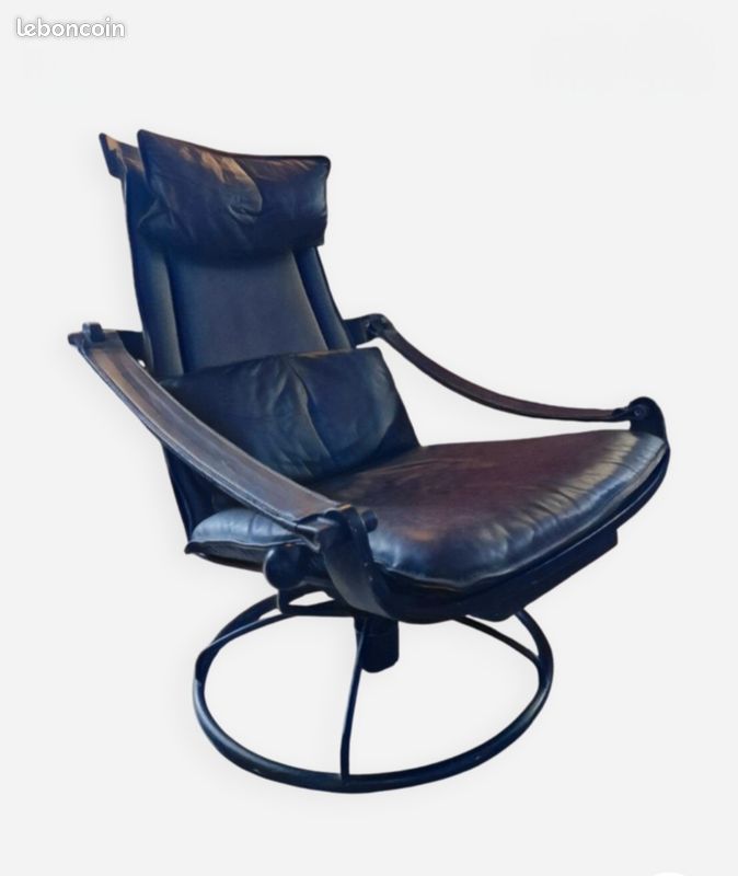 Siesta lounge chair en Cuir Ake FRIBYTTER (image 1)