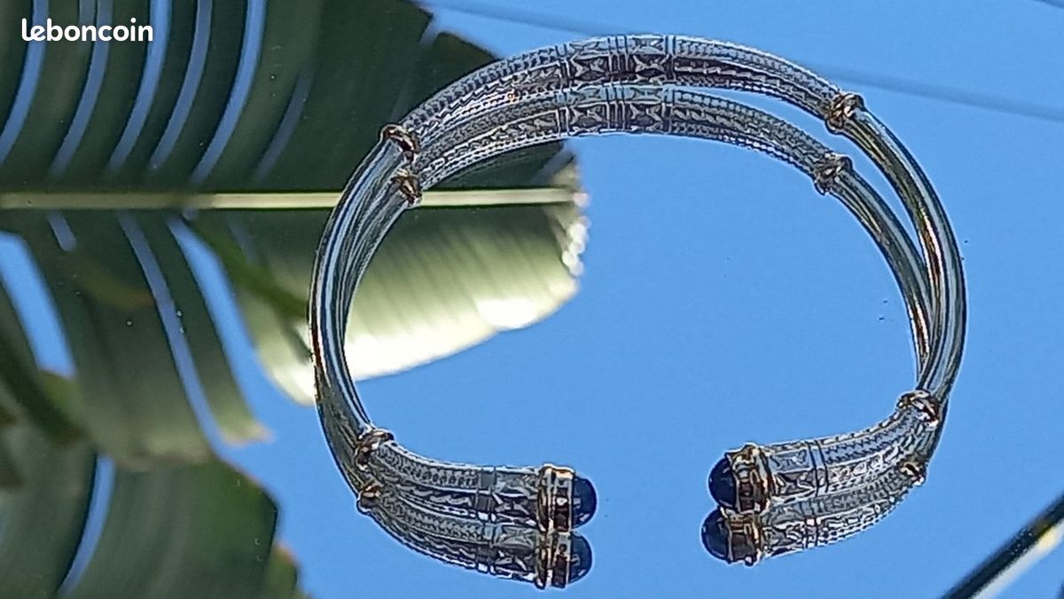 Bracelet jonc or - argent (image 1)