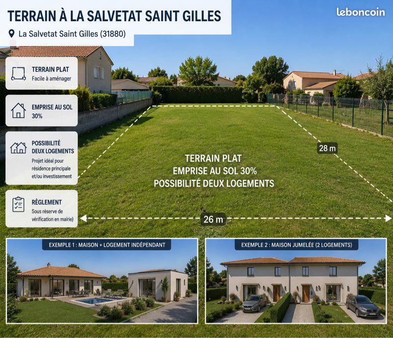 Terrain à vendre non viabilisé · à La Salvetat-Saint-Gilles · 129 850 €