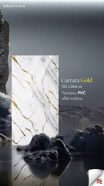 Revêtement Mural Étanche - Sans jointoiement Ref. Carrara Gold (image 3)