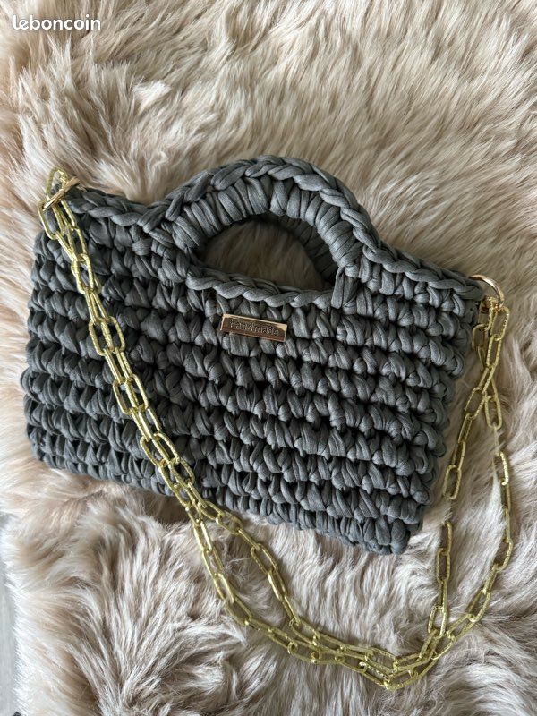 Sac à main crochet gris (image 1)