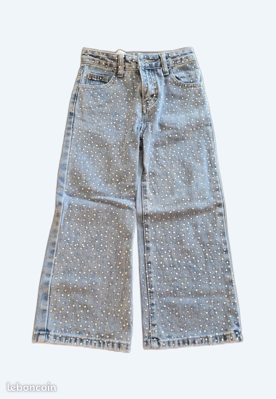 Jean Fille 4 Ans – Neuf, Bleu, Avec Incrustation Strass, Automne/hiver