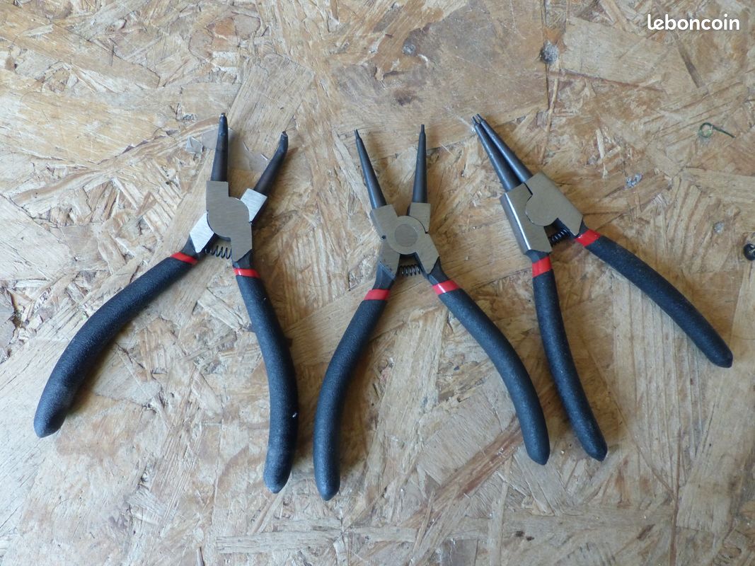 3 pinces à circlips internes externes de 15 cm, pinces droites courbées (image 1)