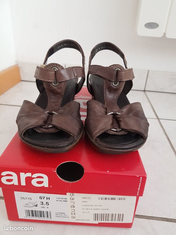 Nus pieds Aro marron (image 1)