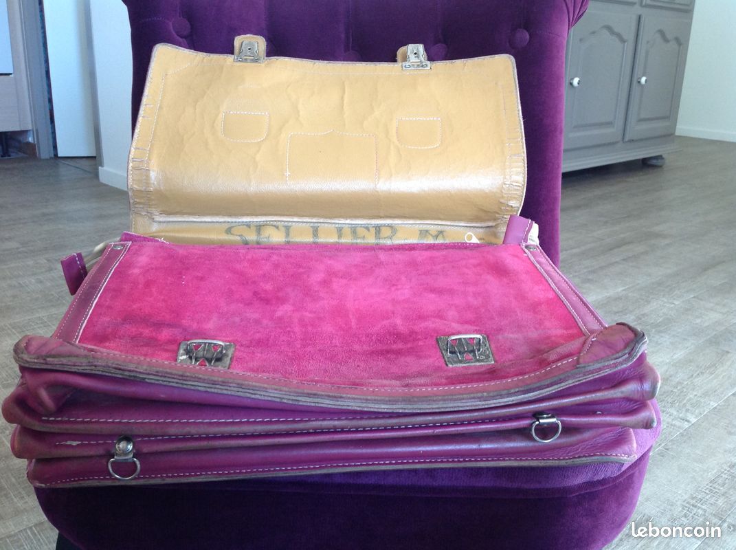 Beau cartable Tann's vintage daim rose*Ti/G ) (image 3)