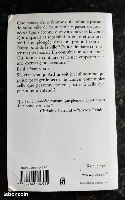 Marc Levy et si c'était vrai livre roman pocket
Un peu usé
À venir chercher ou livraison à proximité
Envoi rapide proposé
Pas de PayPal ni paylib ni paye pas
Merci (image 4)