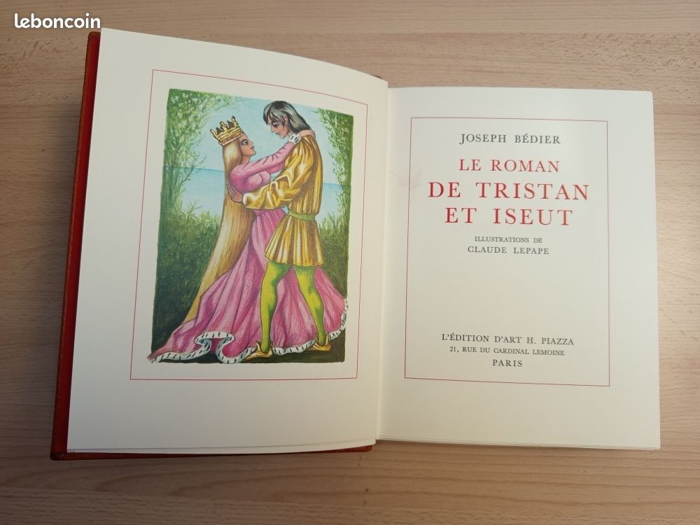 Exceptionnel Livre Le Roman de Tristan et Iseult Joseph Bedier Illustrations Claude Lepape Edition d'Art H. Piazza Numéroté 48 (image 5)