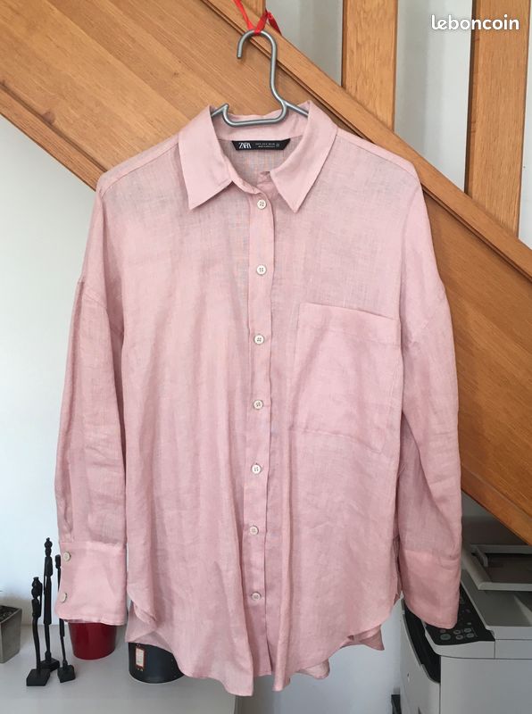 Pink Zara Chemise Rose Femme Chemise En Lin Zara Rose Pâle En 38 Vêtements