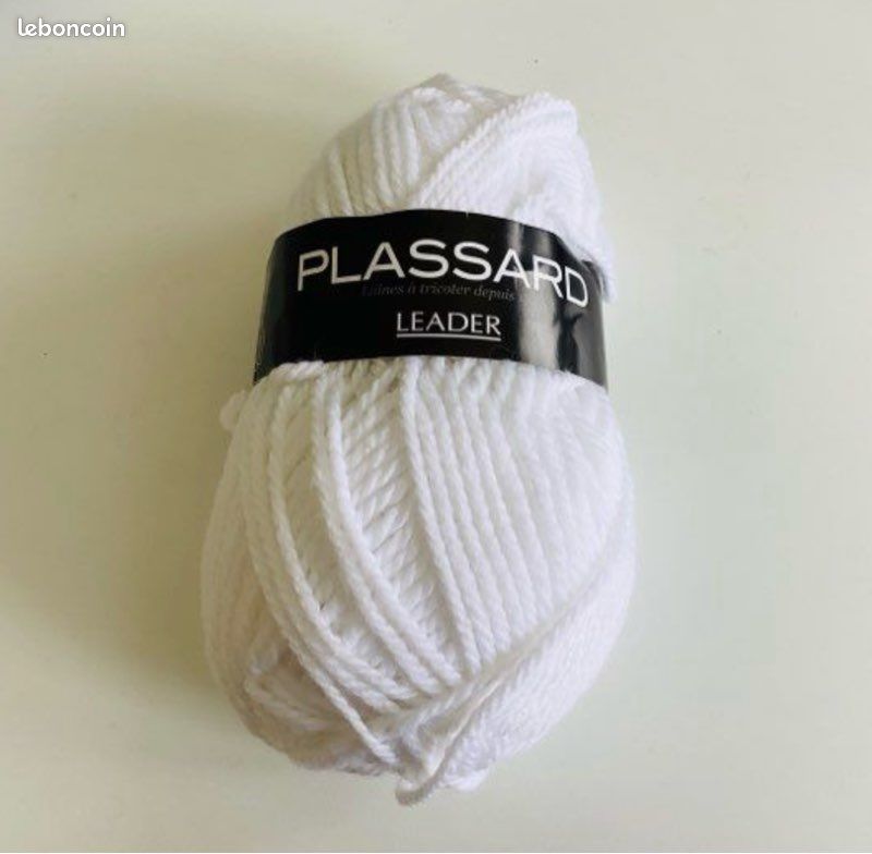 Pelote De Laine Leader 010 - Blanc - Plassard - 100g - Laine Qualité - Origine Allemagne