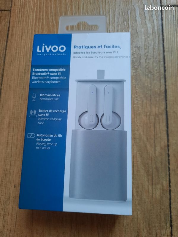 Écouteurs compatible Bluetooth sans fil Livoo (image 1)