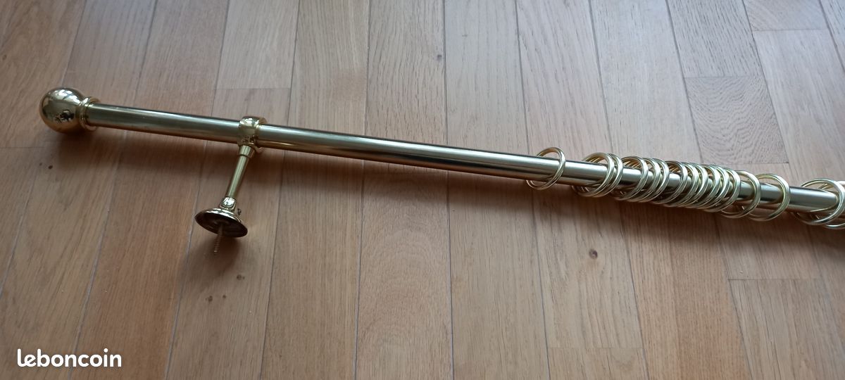 2 Embouts De Tringle à Rideau Laiton Doré Diamètre 4,3 Cm - Occasion état Neuf
