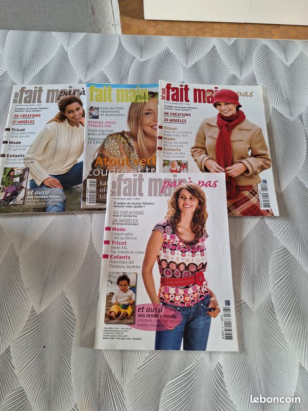 Lot De 6 Livrets De Cours Artisanal SP BRICOLAGE Couture - Motifs Taille Réelle Non Découpés - Occasion