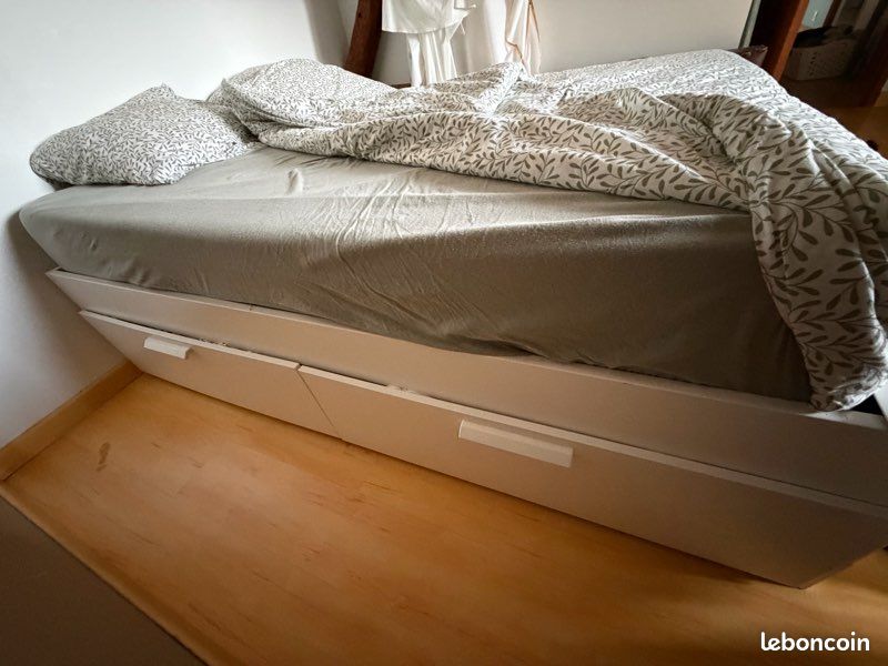 Cadre de lit + sommier + matelas EMMA (image 5)