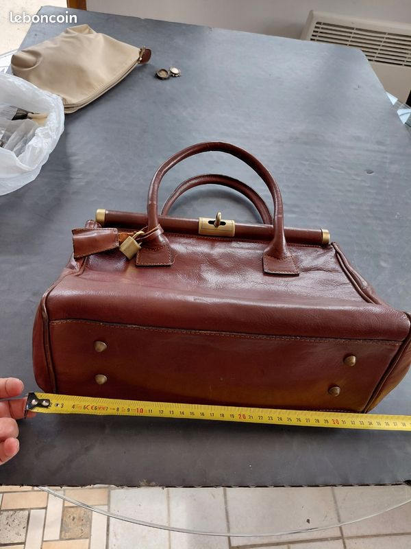 Grand sac cuir vintage (image 10)