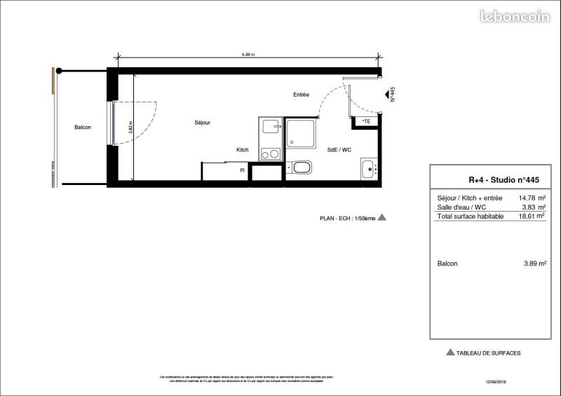 Studio 1 pièce 18 m² (image 8)
