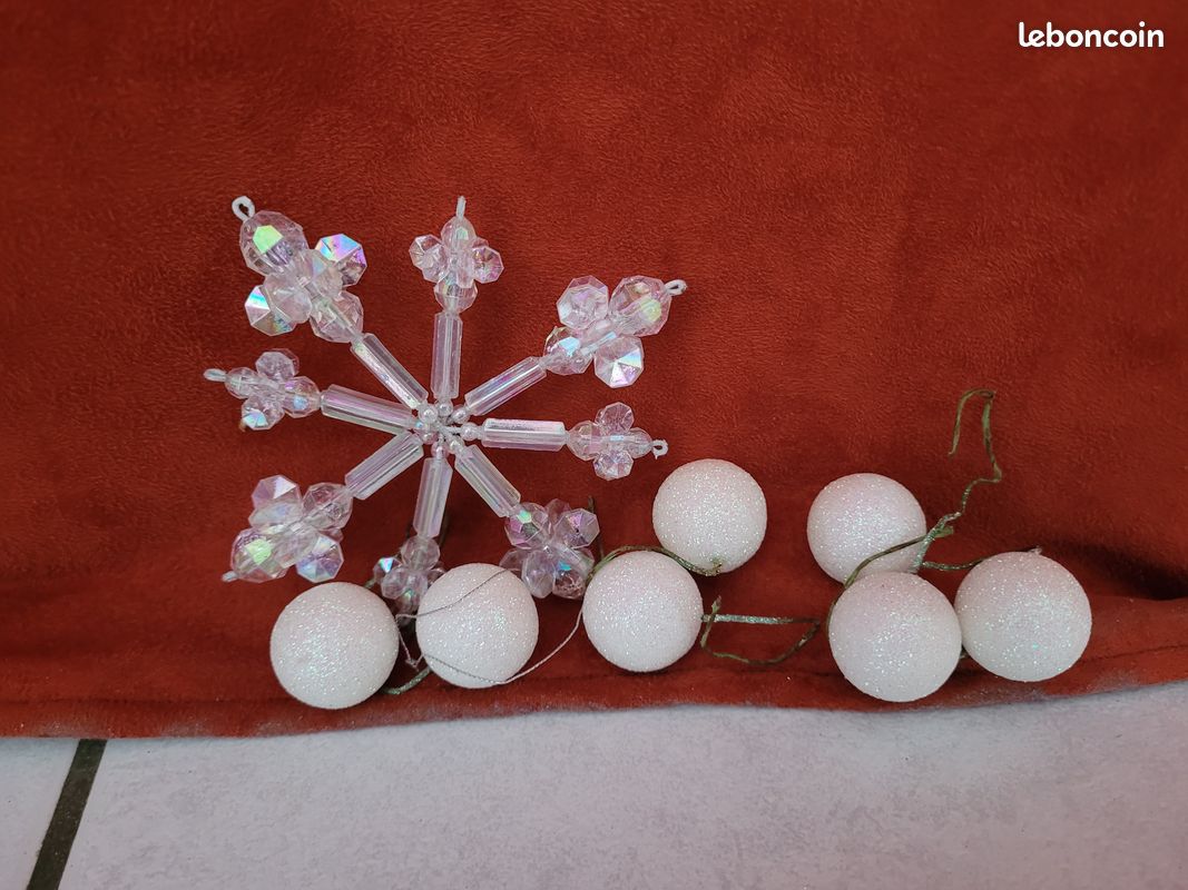 Lot décorations blanches et argentées neuves (image 6)