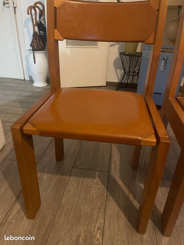 Luigi Gorgoni pour Roche Bobois ensemble de salle à manger en orme massif vintage 1980 (image 7)