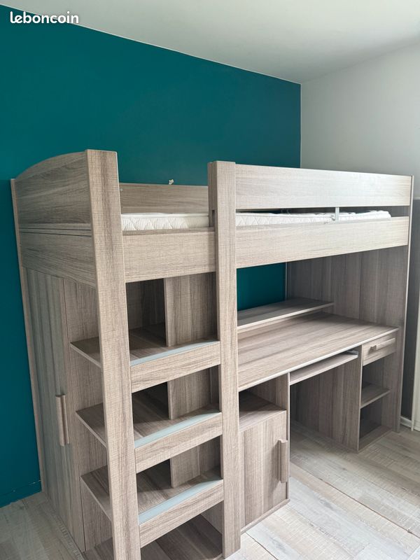 Lit superposé avec bureau conforma (image 10)