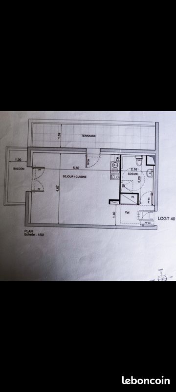 Appartement 1 pièce 37 m² · à Fleury-sur-Orne · 37 m² · 650 €