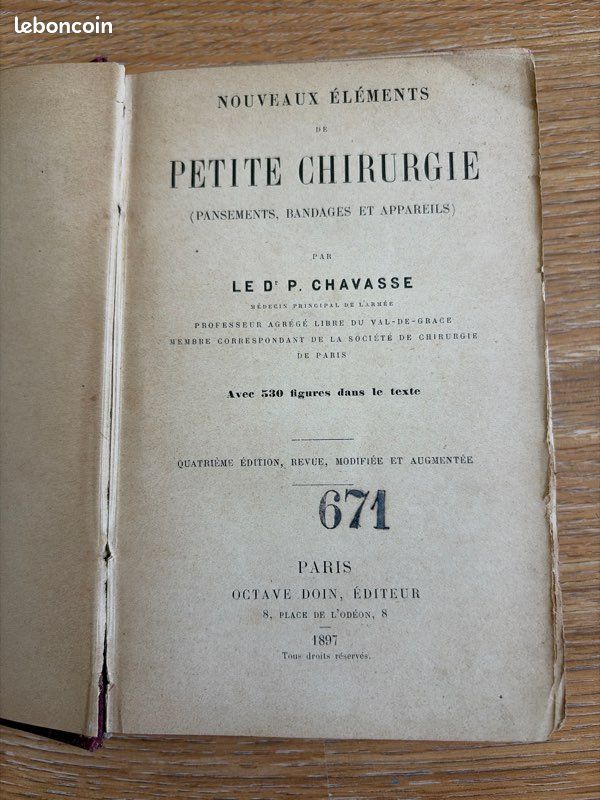 Livre Nouveaux éléments de petite chirurgie 1897 (image 2)