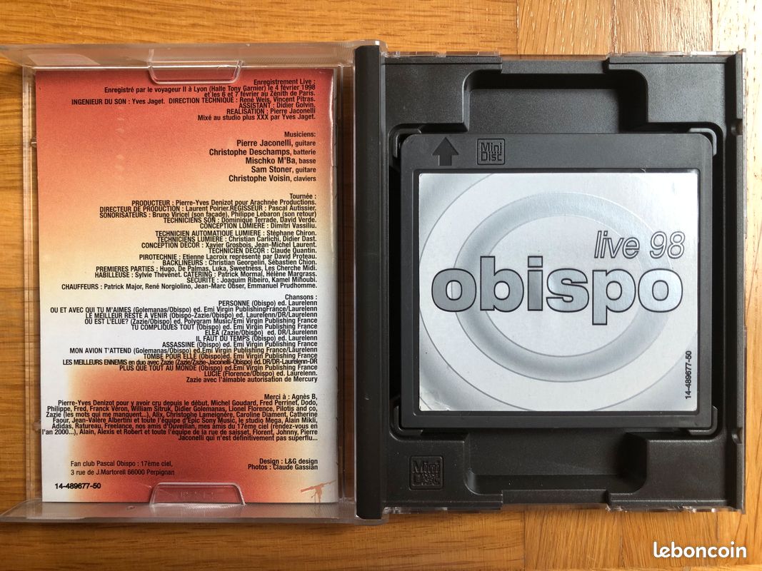 MiniDisc Pascal Obispo - Live 98 (image 2)