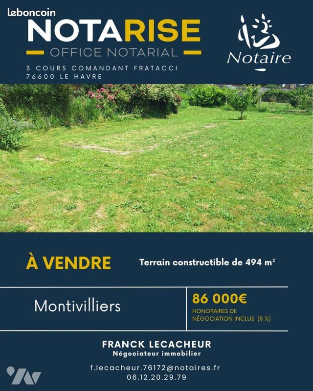 Terrain 494 m² · à Montivilliers · 494 m² · 86 000 €