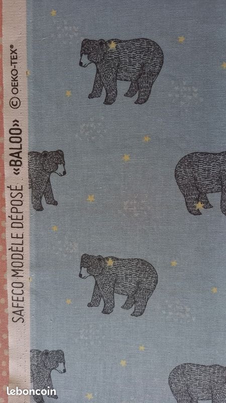Bavoir bébé 0/ 1 an, tissu ours Baloo + tissu éponge (image 6)