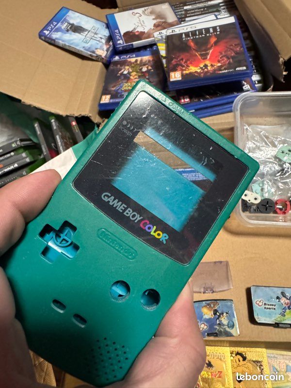 Coque Game Boy Color D'origine - Avec Boutons, Vis Et Caoutchouc, Grise, Occasion