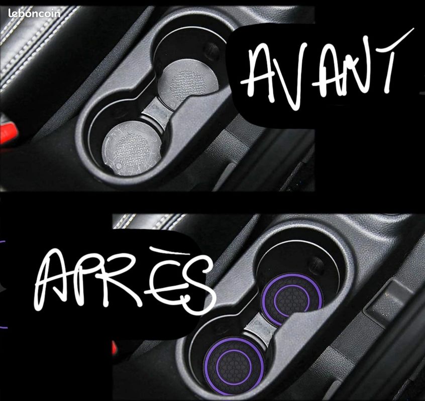 Sous-Verres Silicone Pour Voiture - 2 Pièces Noir Anti-Dérapant - Diamètre 7 Cm Universel