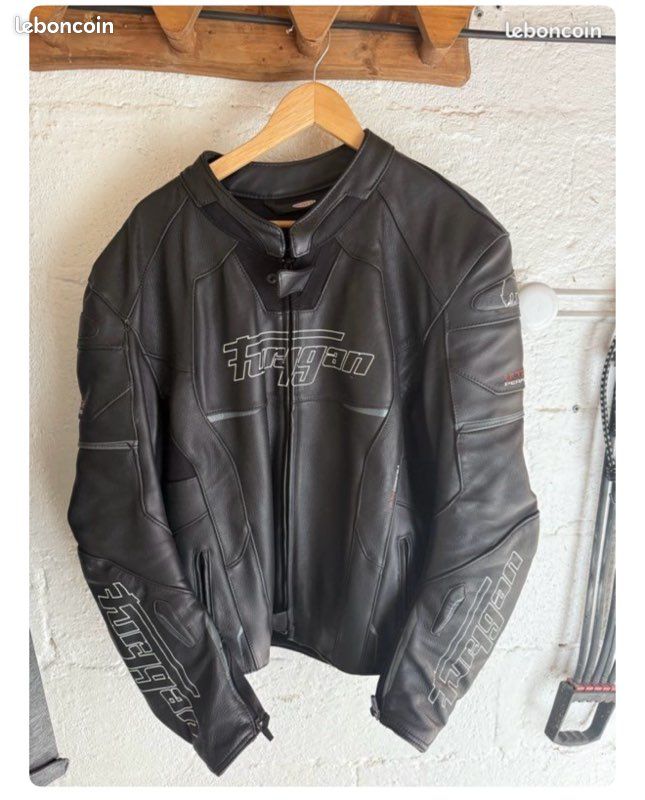 Blouson Furygan NITROS cuir Noir Blanc 2xl/50-52 Équipement moto