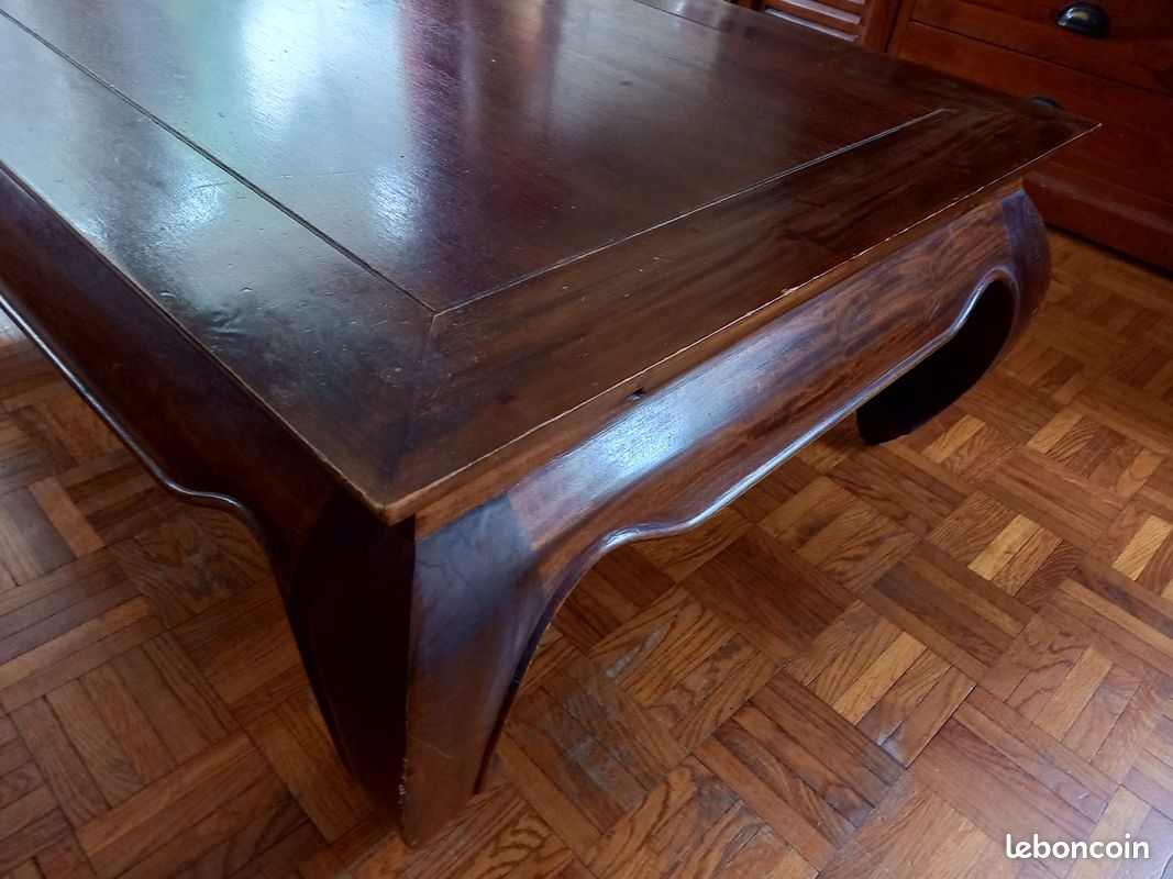 Table basse bois style colonial (image 4)