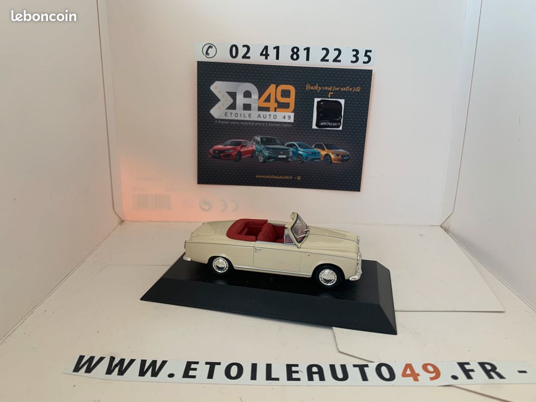 Peugeot 403 Cabriolet Chapron 1957 – Miniacars 43 1/43 – Bleue – Occasion Boîte