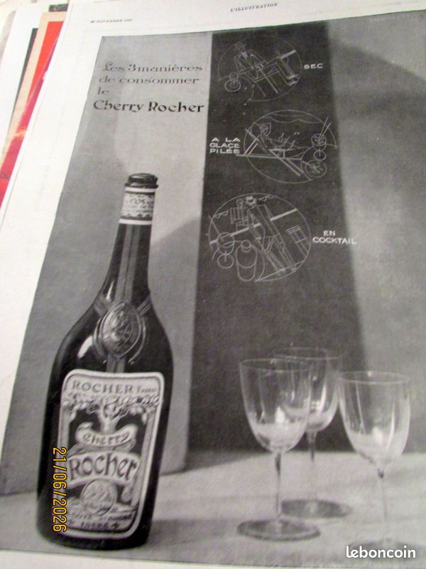 Alcool rhum cognac liqueur byrrh lot de v20 publicites anciennes (image 18)