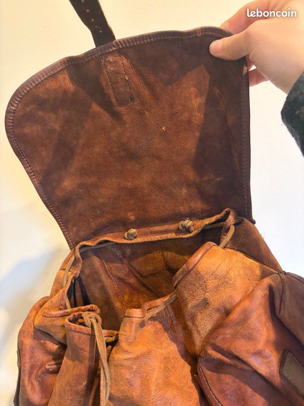 Sac à Dos En Cuir Véritable Fait Main De Jérusalem - Vintage Look - Taille Moyenne - Neuf Avec étiquettes