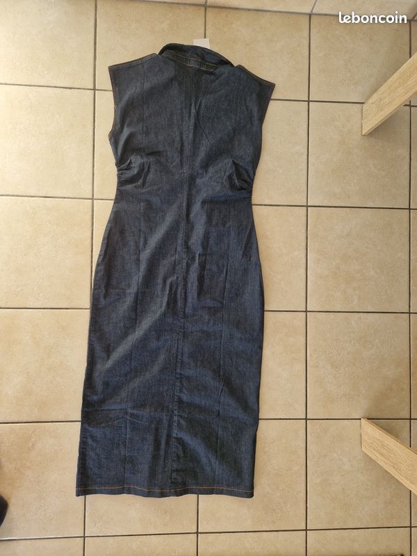 Robe jean longue sans manche (image 2)