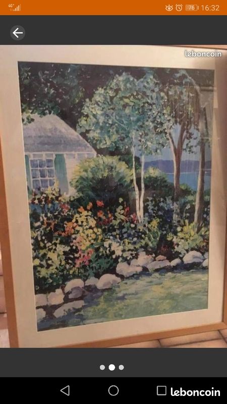 Lot de 2 tableaux type paysage marin/Lithographie diptyque (image 2)