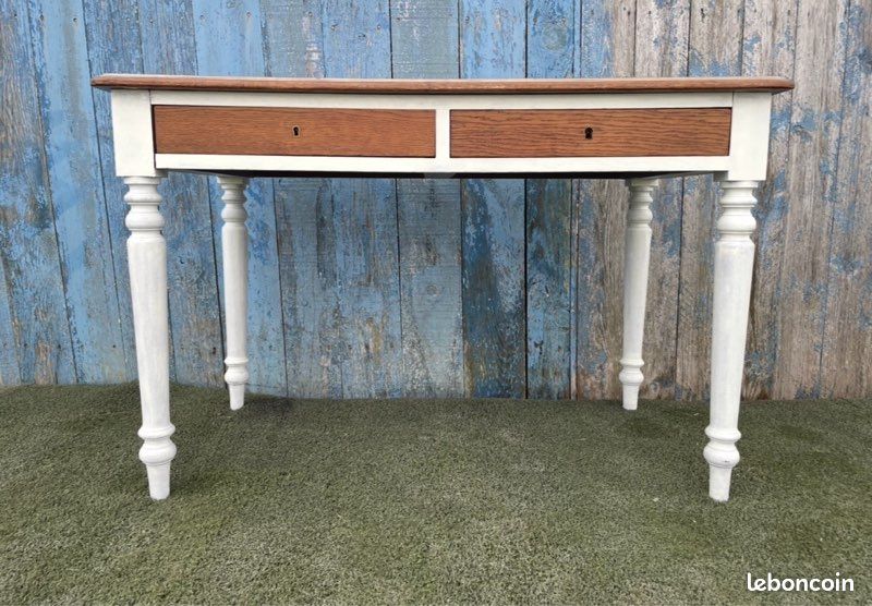 Bureau ancien bois & blanc – esprit campagne chic (image 5)