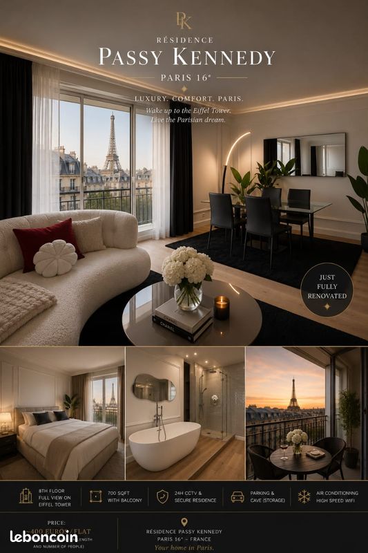 Appartement 2 pièces 63 m² · à Paris · 63 m² · 2 800 €/mois
