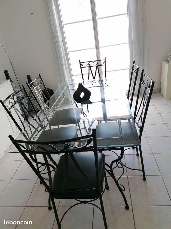 Table à manger en fer forgé (image 2)