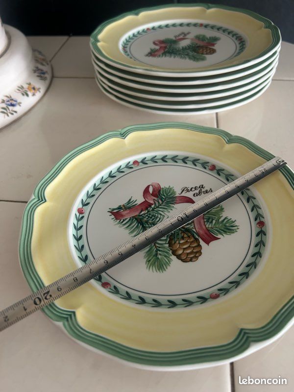 Lot 7 Assiettes Dessert Villeroy & Boch French Garden Christmas Picea Abies - État Neuf (image 6)