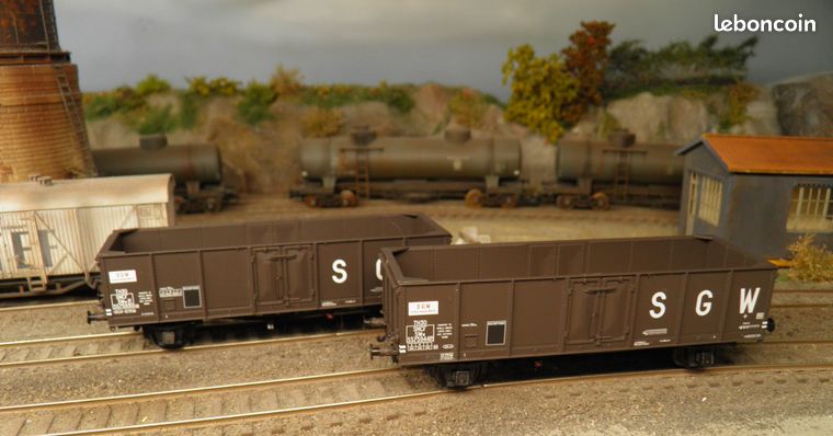 COFFRET DE 2 TOMBEREAUX Fas , EpV, BOGIE Y25, HO, PAR REE MODELES W