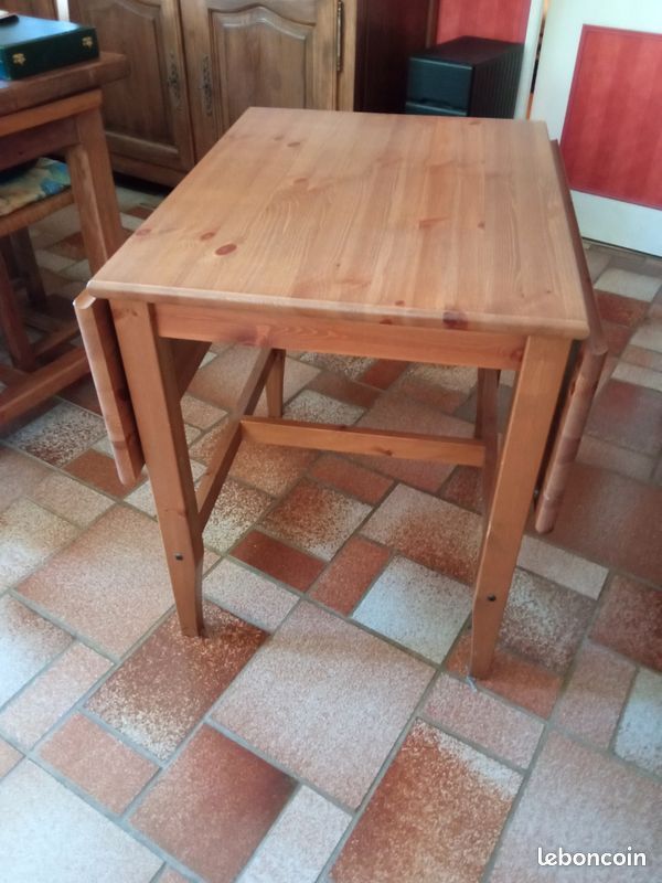 Table pin massif 2 allonges rabattables (image 2)