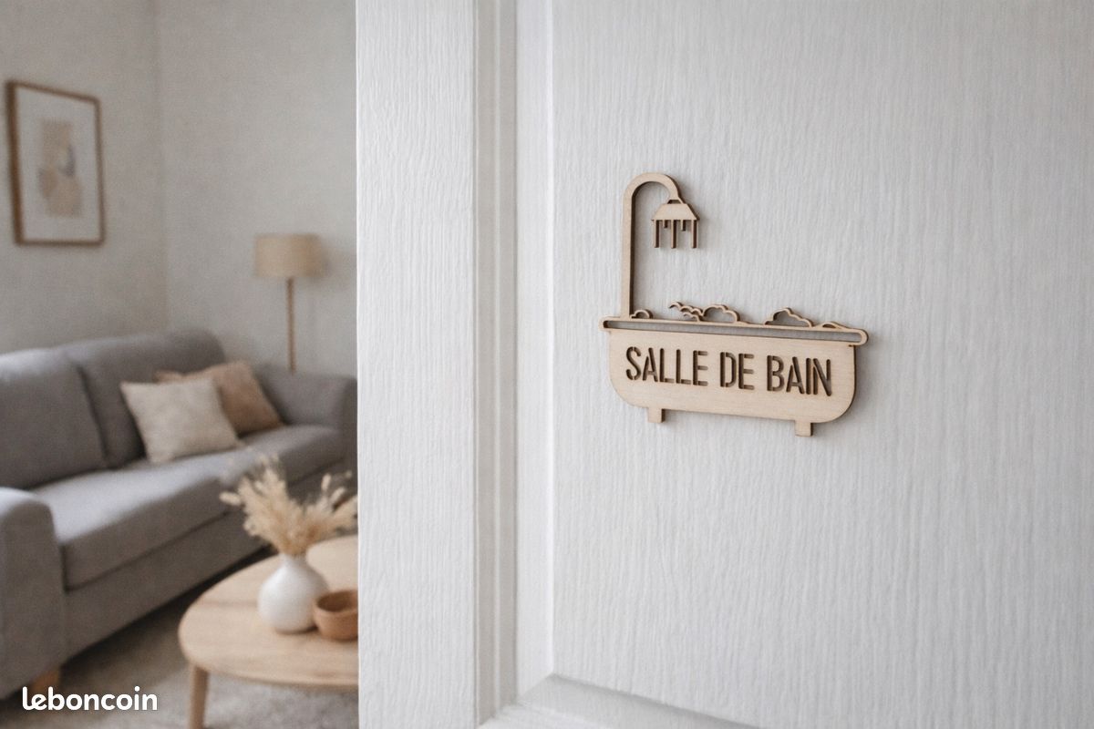 Pancarte Humoristique WC – “It’s Always A Full Moon In Here” – Bois – Déco Maison/Bureau