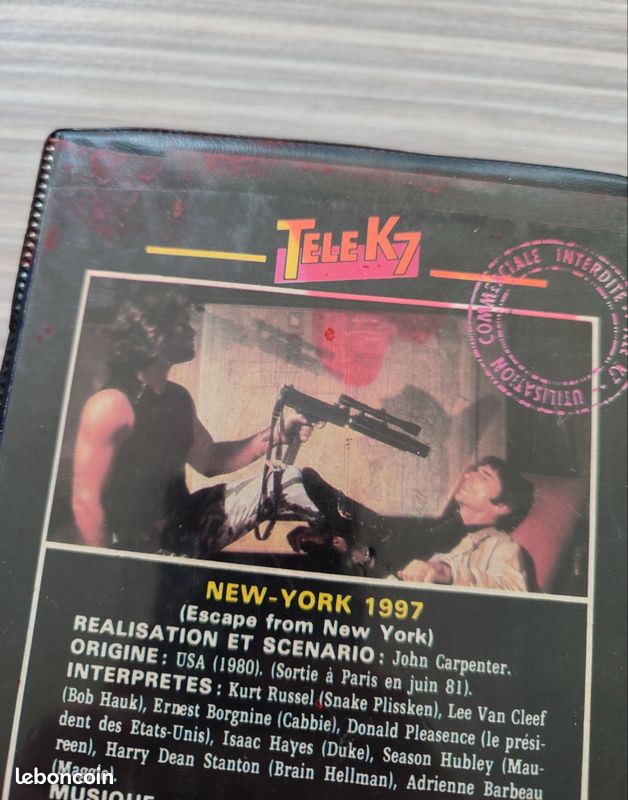Intégrale Snake Plissken New-York 1997 / Los Angeles 2013 VHS (Enregistrement TV) 3 Jaquettes Télé K7 (image 8)