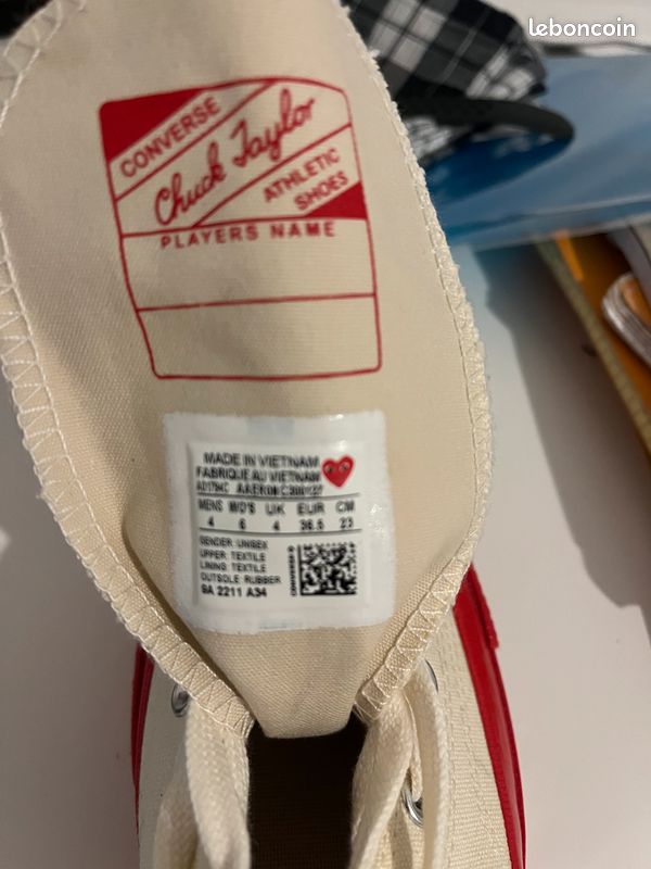 Converse x Comme des Garçons PLAY – authentiques (taille 36.5) (image 4)