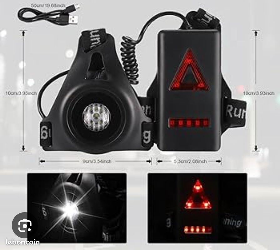 LUMEFIT Lampe Course à Pied - LED Sécurité Ultra Lumineuses et Bandes