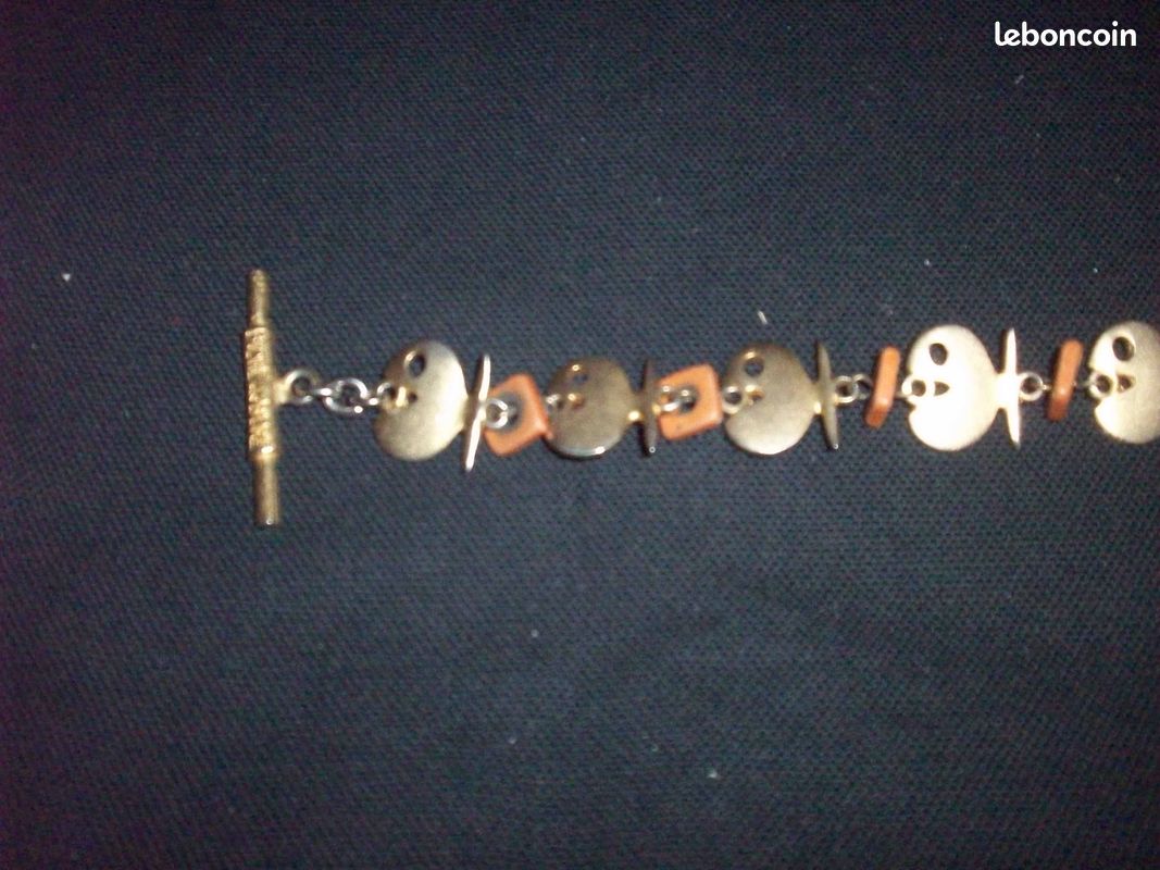 Bracelet gourmette Biche De Bère Poissons dorés & perles orange (image 1)