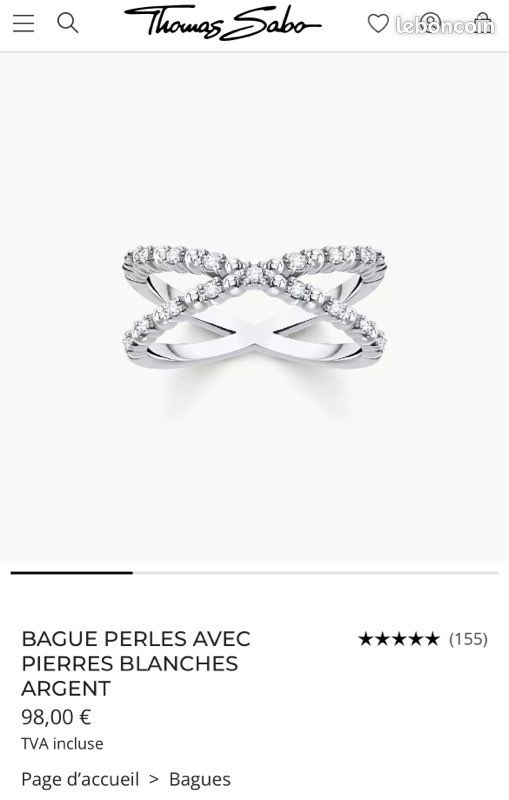 Bague Thomas Sabo En Argent 925 - Authentique, Taille 54, Neuve Avec étiquettes, Idéale Cadeau