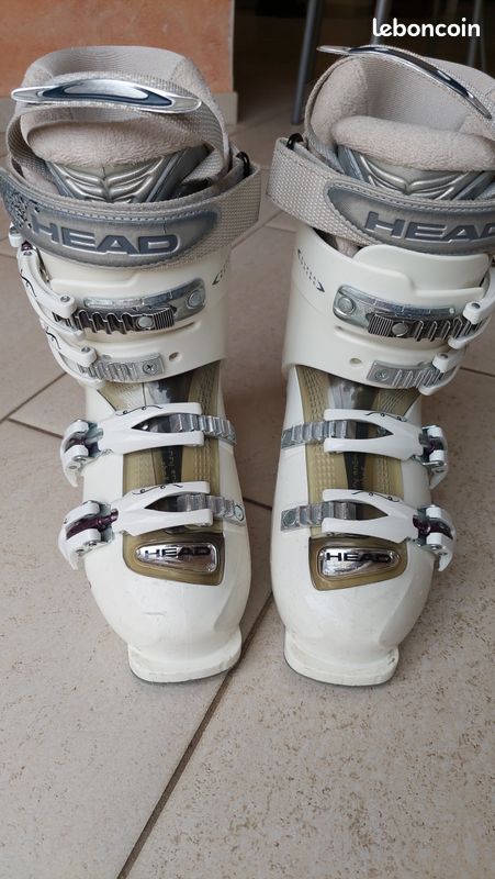 Trés jolies chaussures de ski HEAD blanches et déco (femmes) (image 1)