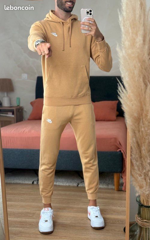 🐪 Ensemble Nike Club Fleece Marron Camel 🐪 Vêtements